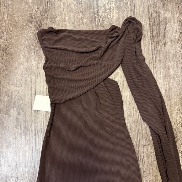 NEW Aya Muse Cedar Maxi Dress in Dark Brown Cutout Gown XS XSmall